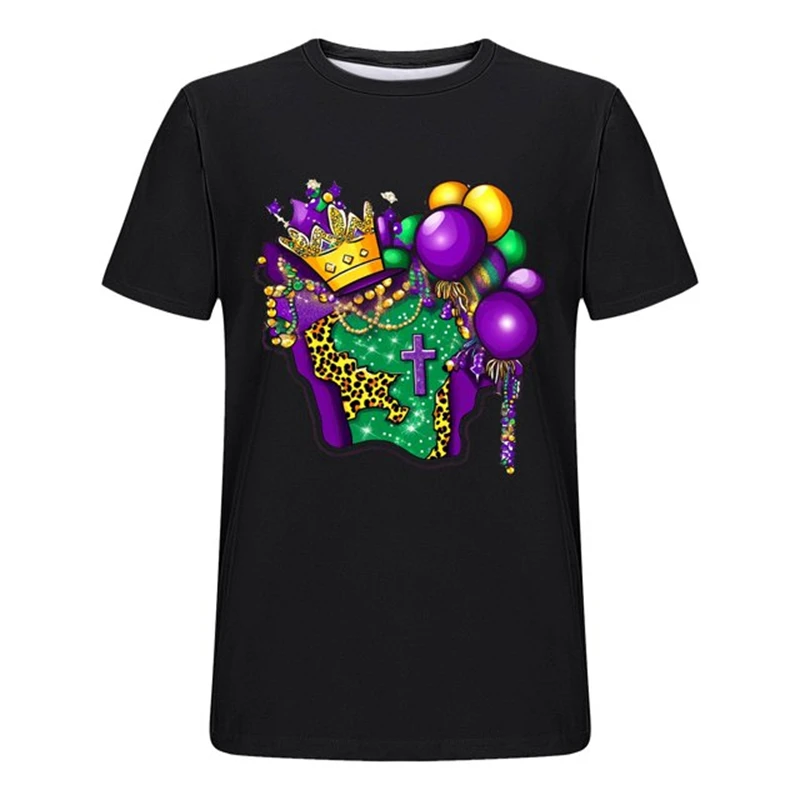 New Mardi Gras Costume T-Shirt For Men Women 3D Print Festival Graphic Kids Tee Tops Cool Family Matching Clothes Novelty Gifts