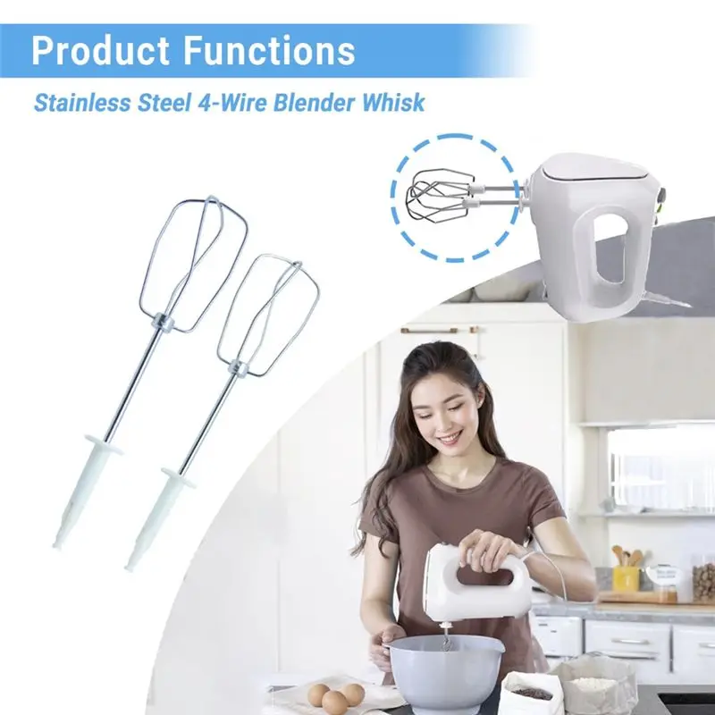 J1UL1N Stainless Steel 4-Wire Blender Whisk 4-Pack For Braun HM3000 HM4644 HM5100 HM1010 Mixer - view 5