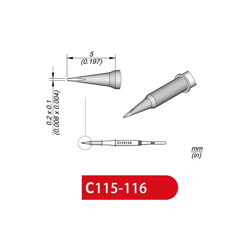 

C115 116 Tips for JBC NASE/NANE NT115 SOGUN AIFEN AIXUN Soldering Station Handle