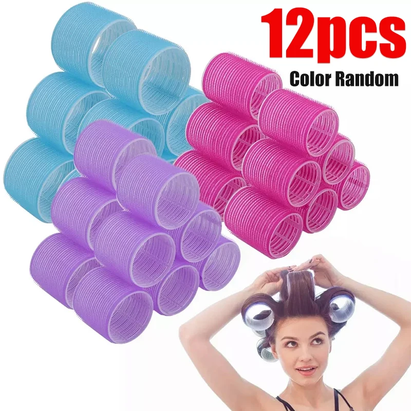 Jumbo Hair Rollers Set Self Grip Magic Hair Curlers Different Size No Heat Self-adhesive Curling Hairdressing Styling Tool