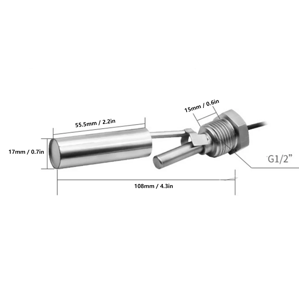 Duckbill Switch 304 Stainless Steel Water Liquid Level Sensor G1/2\