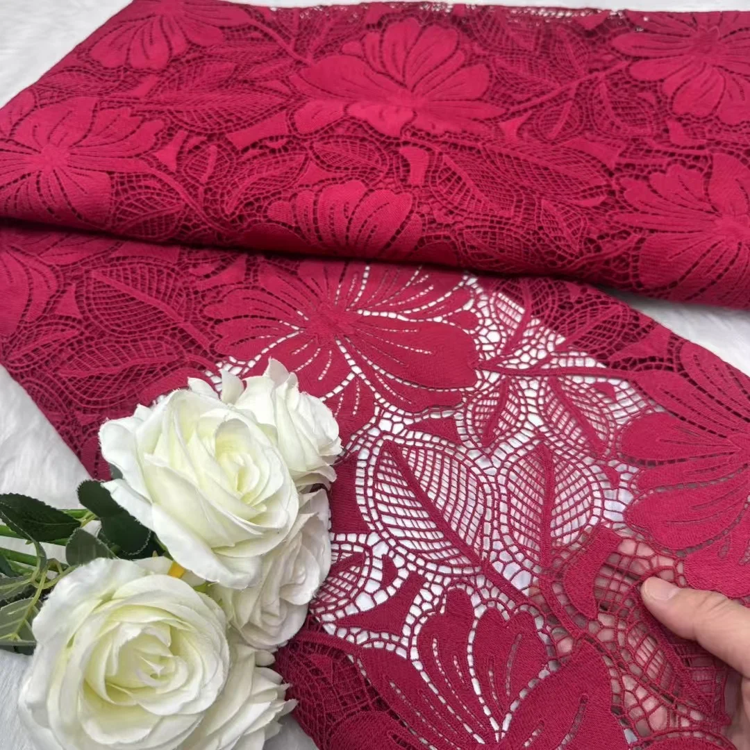 

Nigerian Milk Silk Lace Fabric African Cord Lace Fabric 2025 High Quality Water Soluble Lace Material For Wedding Sewing