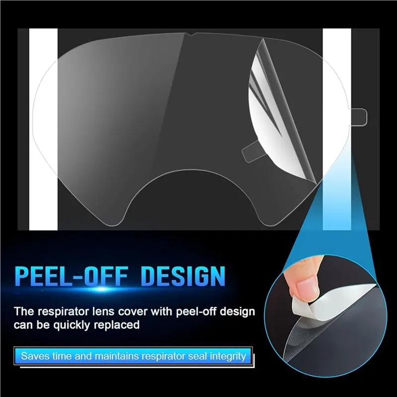 ABJF-100Pack Peel Off Lens Cover For 6885, 6000, 6700, 6800, 6900 Series Respirator Mask, Protective Cover For 6800 Mask