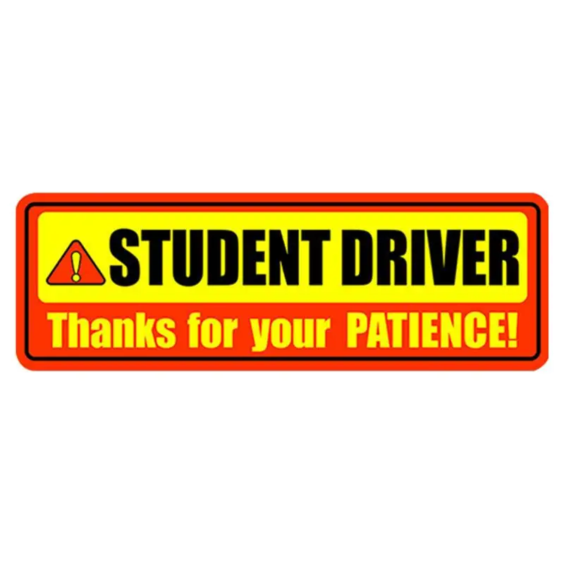 

Magnetic Student Driver Sign Reflective New Learner Safety Reusable Magnet Warning Rookie Driver Bumper Sticker Removable For