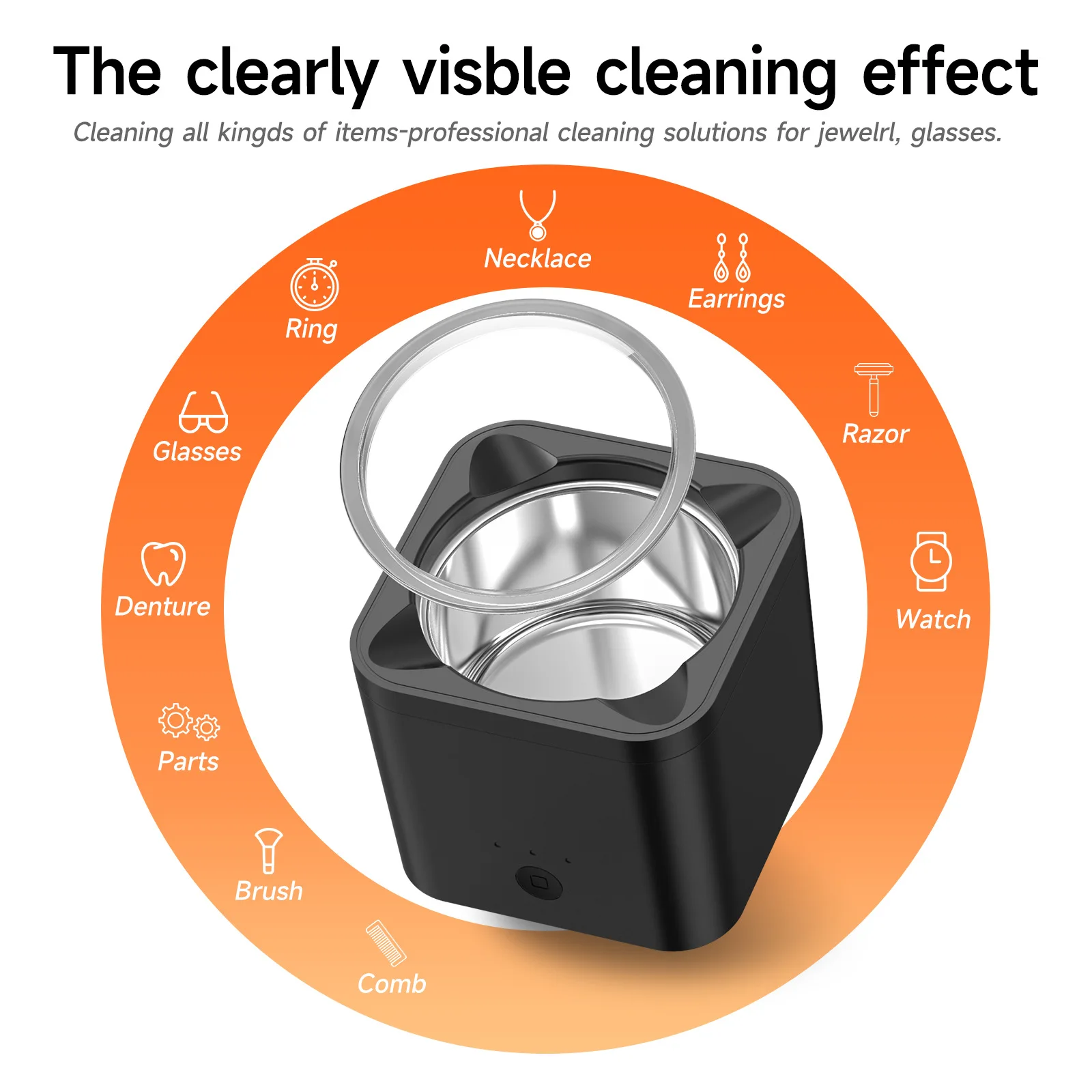 

Ultrasonics Cleaner Jewelry Dentures Pacifier Sterilization Cleaner Household Mini High Frequency Sonic Cleaner