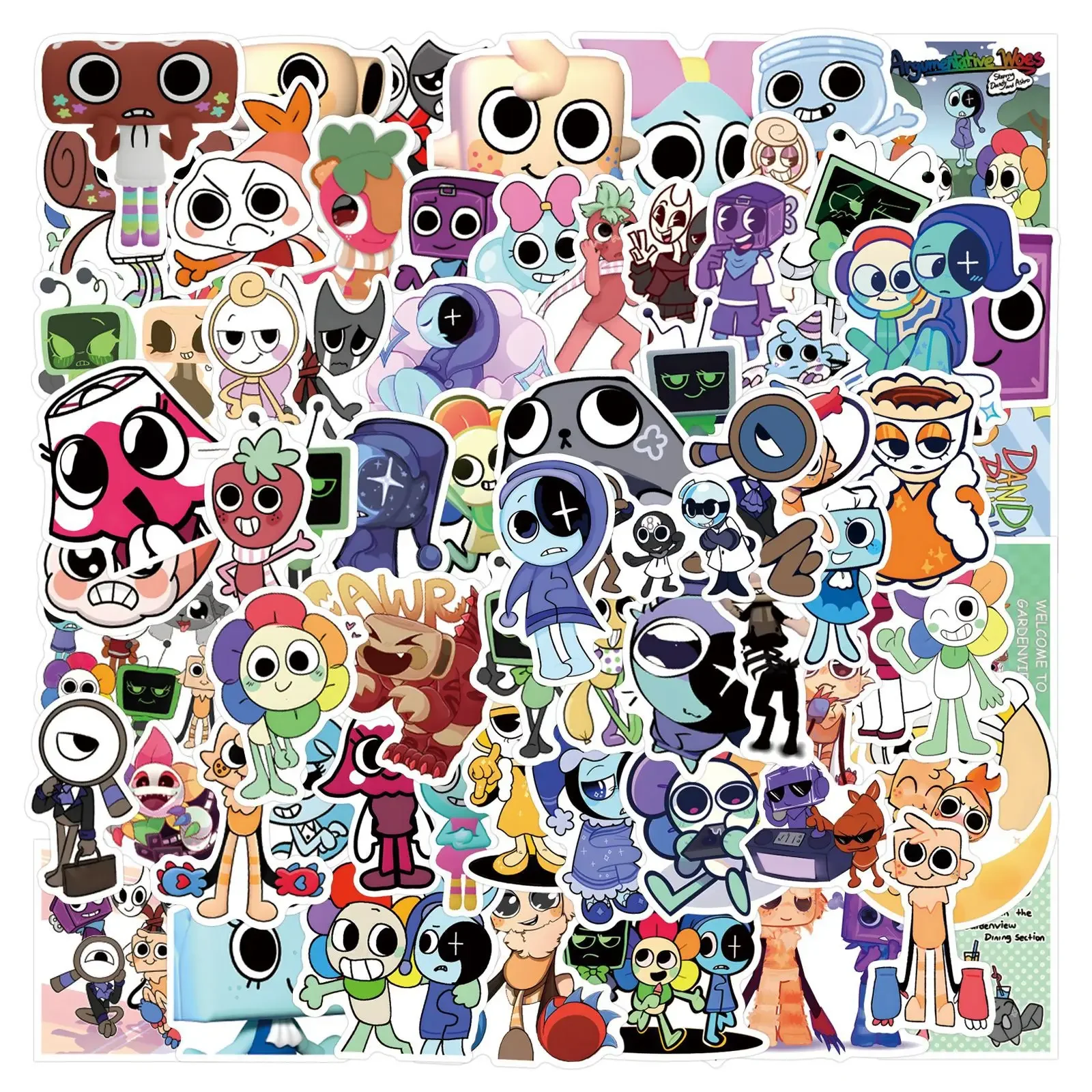 100Pcs New Game Dandys World Cartoon Doodle Sticker Car Trunk Sticker