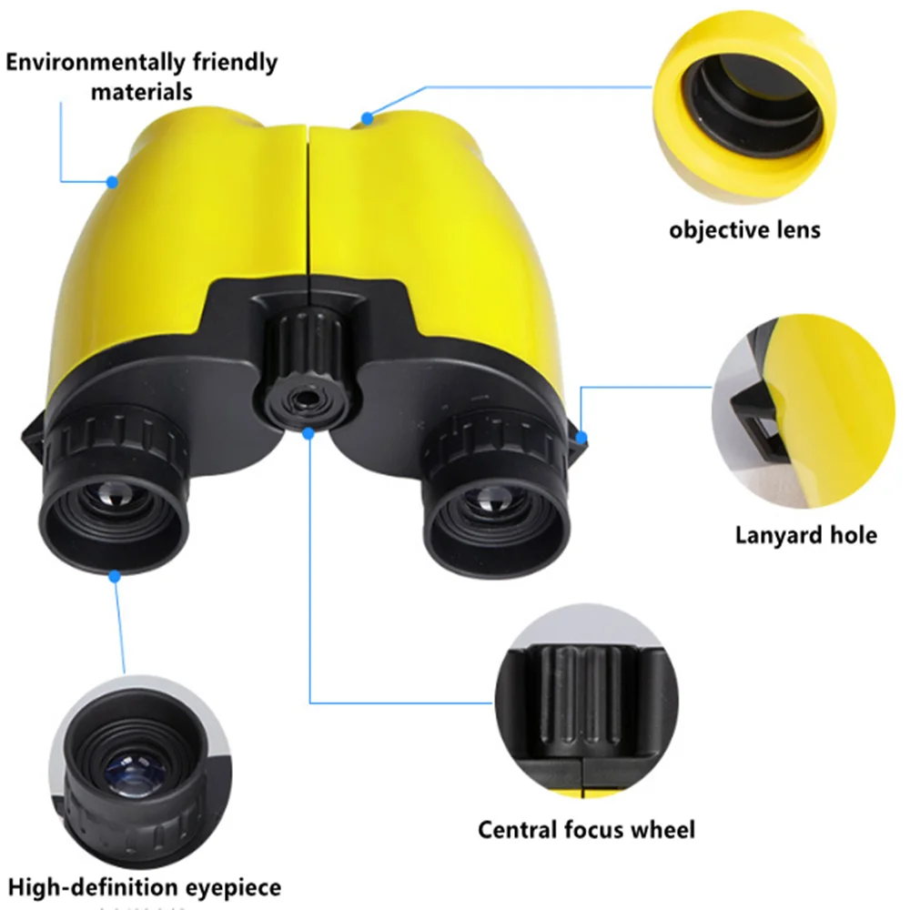 Children Mini Pocket Binoculars Compact Shockproof Paul Telescope Portable HD Optical Outdoor Educational Kids Toy Binocular