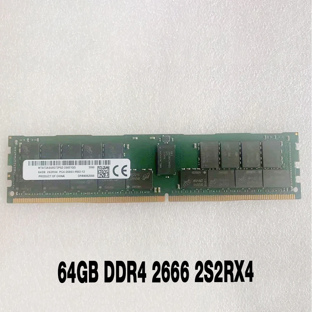 1PCS 64G PC4-2666V RAM For MT RDIMM REG Memory High Quality 64GB DDR4 2666 2S2RX4