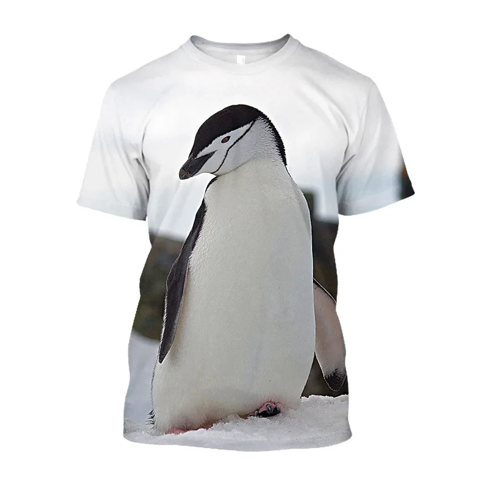 New Fun Penguin graphic t shirts For Men Fashion Leisure Comfortable Oversized Printed Personality Round Neck Short Sleeve Tees