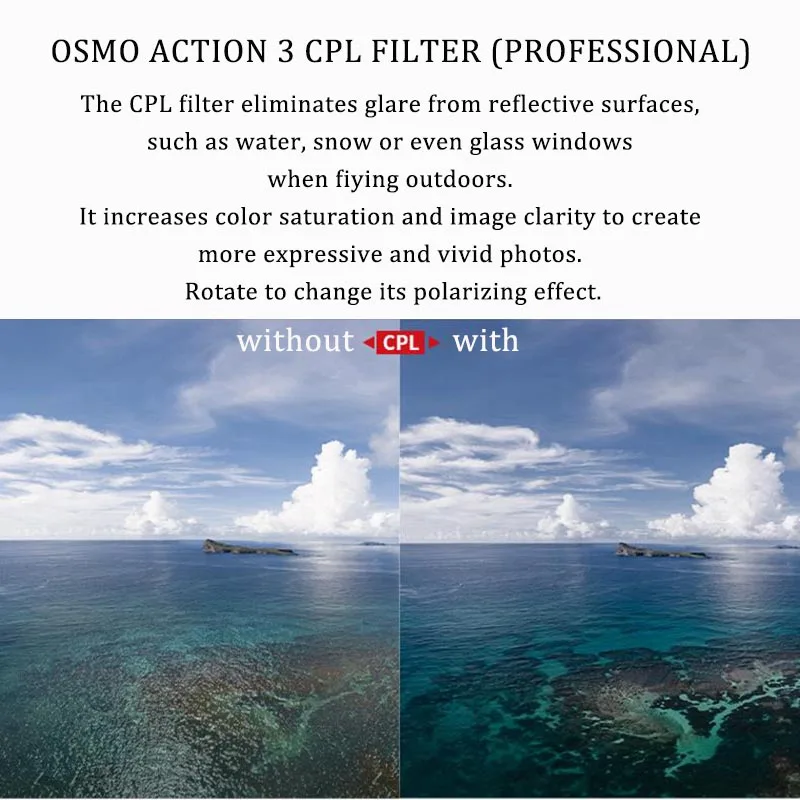 for DJI Osmo Action 3 Lens Filter Anti-scratch Film UV CPL ND8/16/32/64 NDPL Camera Accessories Vivid Photo High Definitin Image