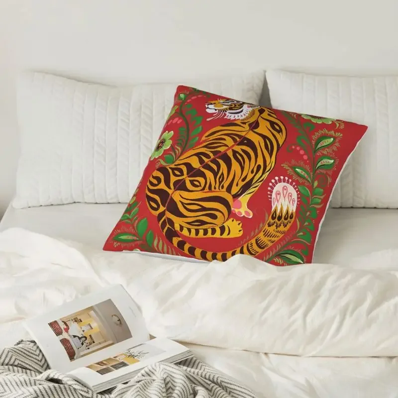 2024 Tiger Head Printed Cushion Cover 45x45cm Pillows Decorative  Animals Tiger Pillow Cover Home Decor Pillowcase For Couch