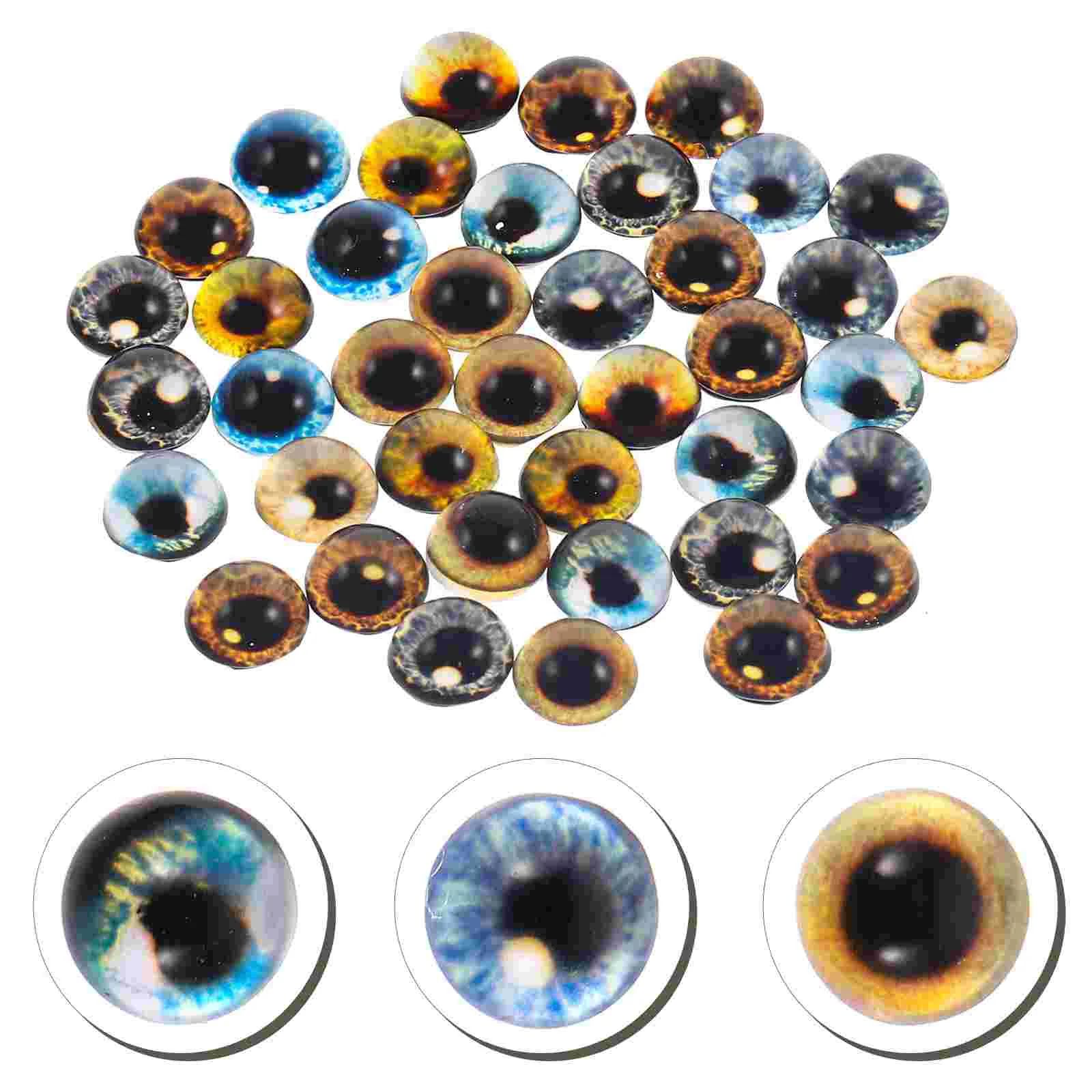 

40 Pcs Gem Patch Eye Balls Decor DIY Eyes Accessories Eyeballs Halloween Toys for Crafts Fake Glass