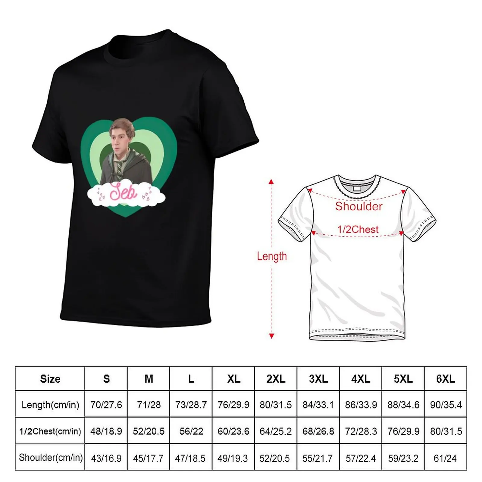 Green Heart Sebastian Sallow Meme T-Shirt Street Fashion Casual Tee Shirt