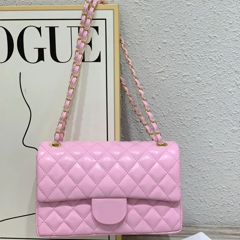 

Women Designer bag Shoulder bag Classic Plaid Lattice Flap Totes Ladies Handbag Series Chain Purses Genuine Women Leather Bags P