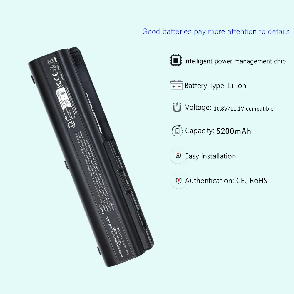 EV06 Laptop Battery For HP Pavilion DV4 DV5 DV6 G50 G61 G60 G71 For Presario CQ40 CQ41 CQ45 CQ50 CQ60 CQ61 CQ61z CQ70 CQ71