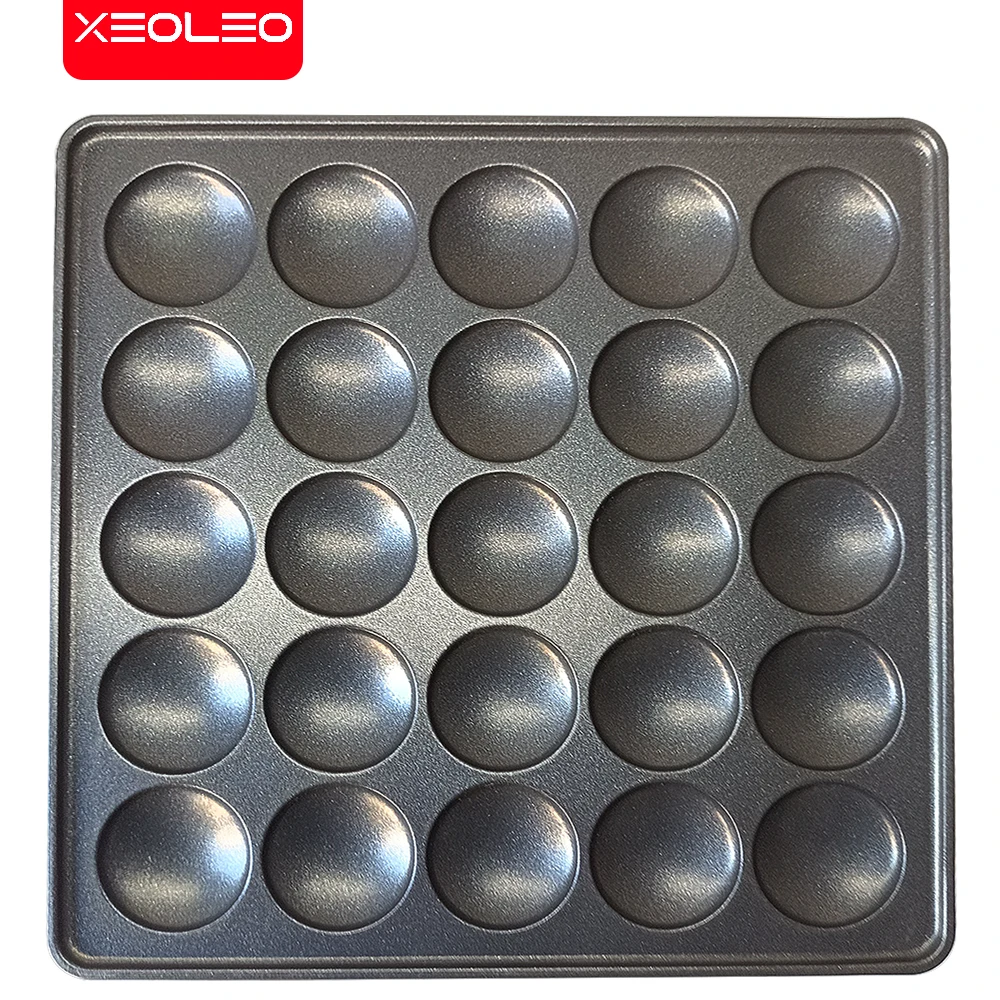 XEOLEO-máquina comercial para hacer tortitas, parrilla antiadherente de 900W, 25 agujeros, Poffertjes holandeses