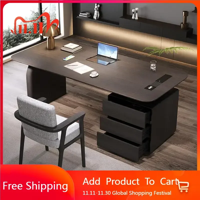 

Organizers Wooden Office Desk Study Modern Gaming Standing Executive Office Desk Bedroom Drawer Storage Ufficio Home Furniture