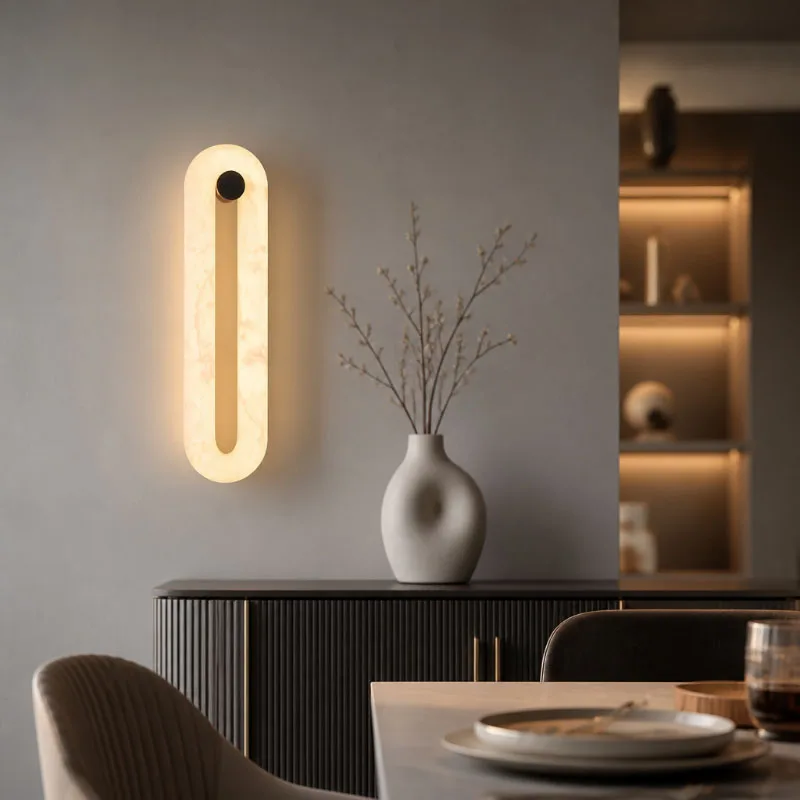 All-copper Spanish Marble Wall Lamp Light Luxury High-end Living Room Background Wall Hotel Aisle Corridor Bedroom Bedside