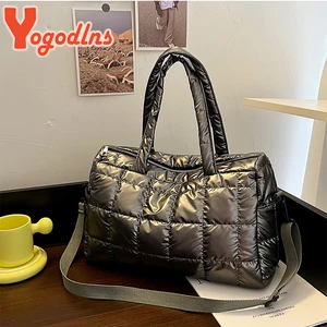 Yogodlns Çanta pamuk yastıklı seyahat omuz çantası büyük kapasiteli çanta naylon su geçirmez çanta crossbody kılıf, uzay, lüks Torbanın ilk 10 satışı-dolgulu-büyük-4 numara