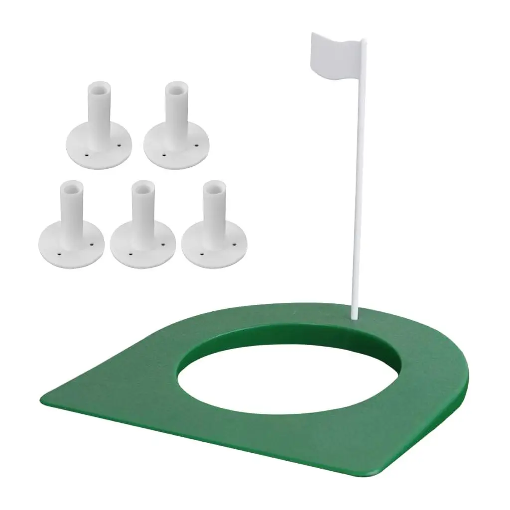 Durable Golf Putting with Removable White 5pcs 57mm/ 2.24 inch Mat Practice Tee Holder