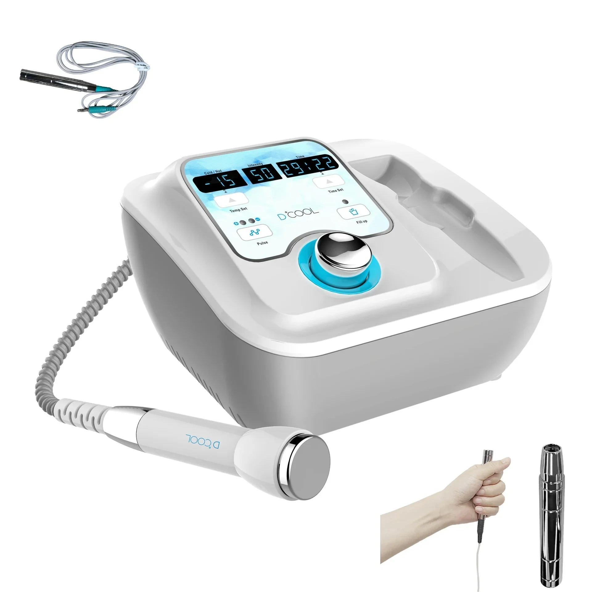 New 2024 Sliming Dcool Portable Cool Hot EMS For Skin Tightening Anti Puffiness Facial Electroporation Machine Beauty Device