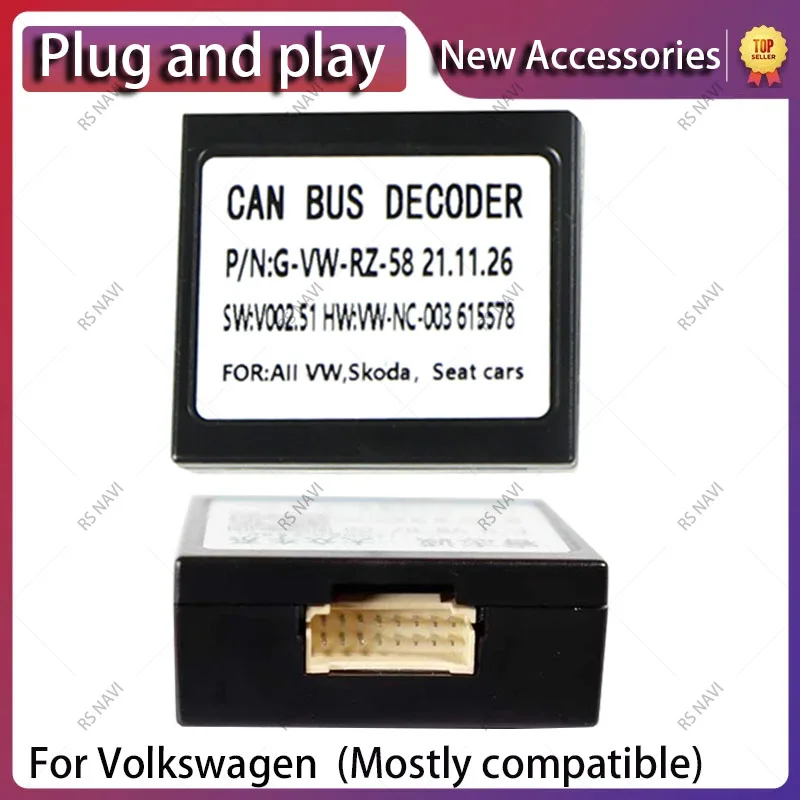 Adaptador de caja Canbus, G-RZ-VW58 para Volkswagen Magotan 2017-2020 TiguanL 2017-2020 Bora 19-20, Cable de Radio de coche Android