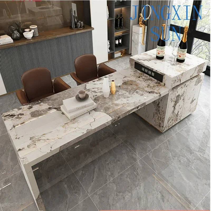 Customized Light Luxury Rock Plate, Island Table, One Piece Restaurant, Modern Home Open Kitchen