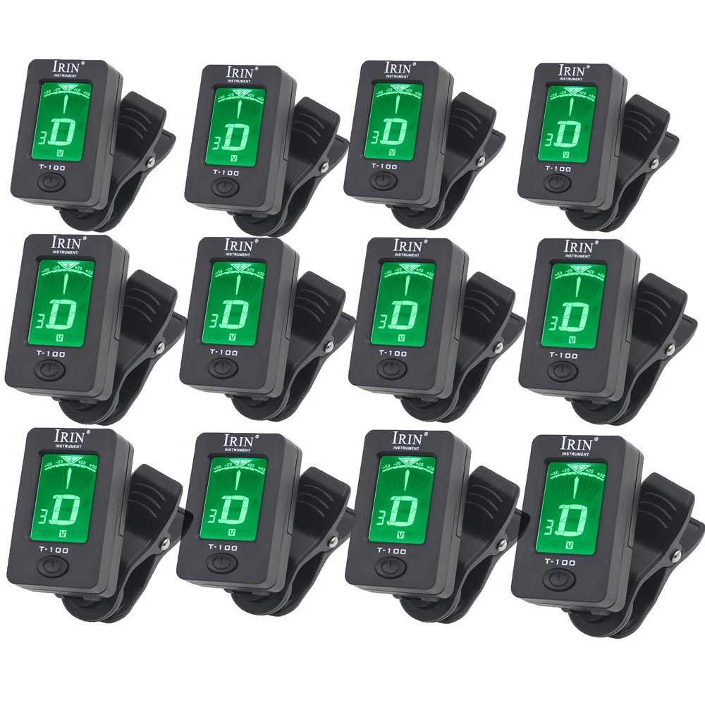 

1 / 5 10/ 50Pcs IRIN T-100 Guitar Tuner Clip-on Digital Tuner & Rotatable Clip-on Tuner LCD Display for Guitar Bass Ukulele