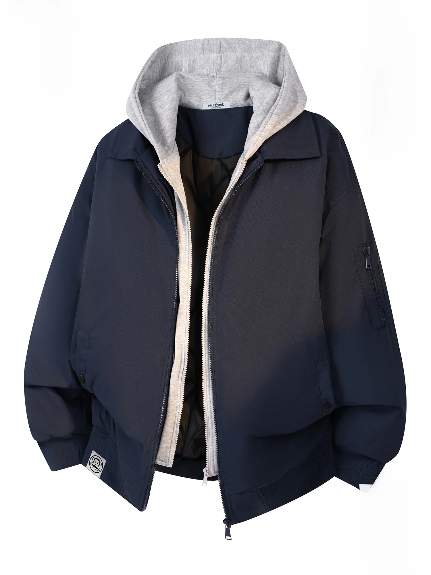 

Мужская повседневная теплая хлопковая куртка Paul Frank Monkey с капюшоном, свободного кроя, зимняя верхняя одежда, молодежная модная куртка из полиэфирного волокна