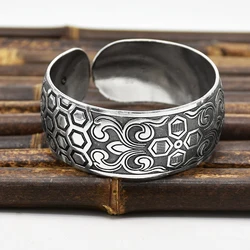 Women Cuff Bracelet Tibetan Silver Fashion Carving Vintage Boho Ethnic Bracelet Exaggerated Wide Bohemian Bracelets Female