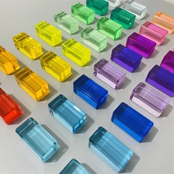 Acrylic Cubes Building Blocks Rainbow Stone Crystal Sensory Translucent Stacking Toys for Children Strip Blocks Lucent Cubes 5cm