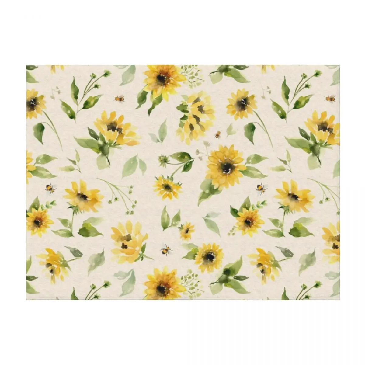 

Sunflowers and Bees Throw Blanket Custom For Baby decorative Beautifuls Blankets