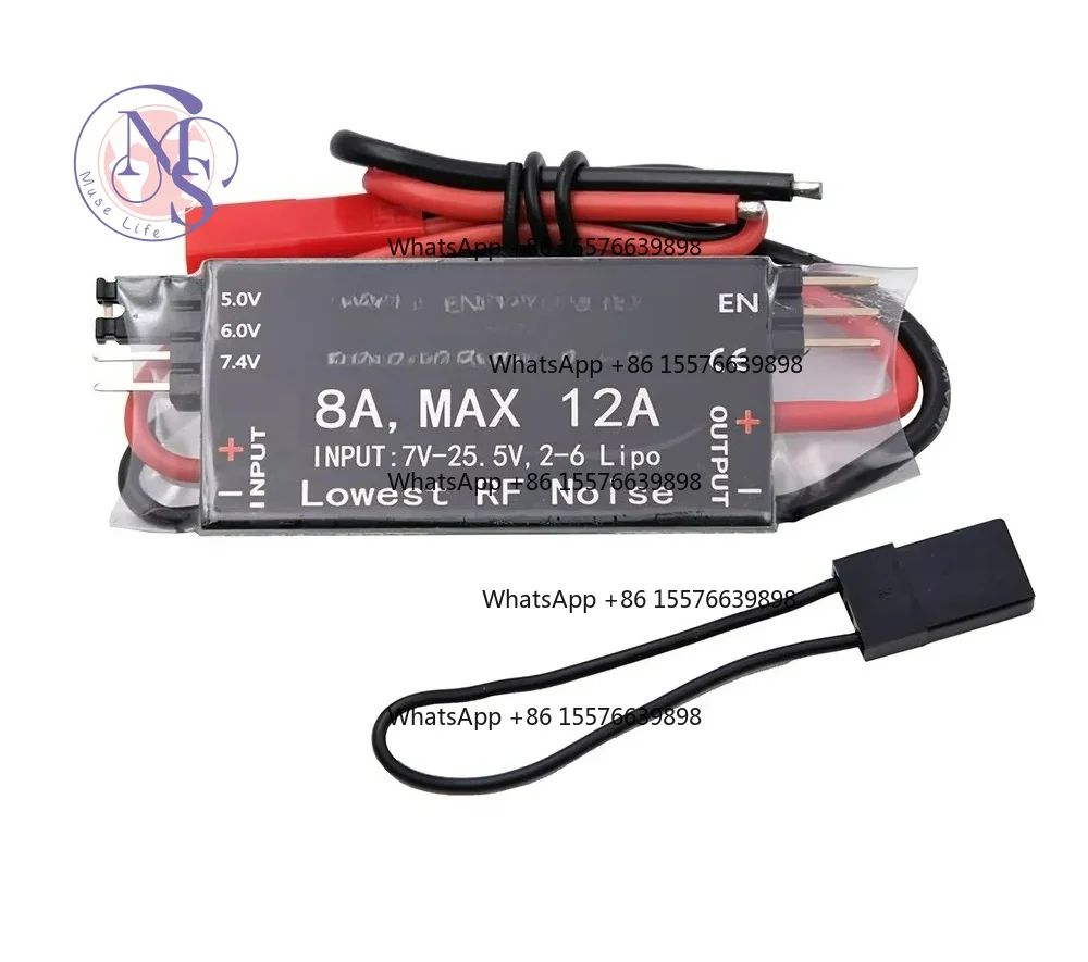 8A Switch Mode BEC Module, 5V/6V/7.4V Output Max 12A, 7-25.5V Input, For RC Model