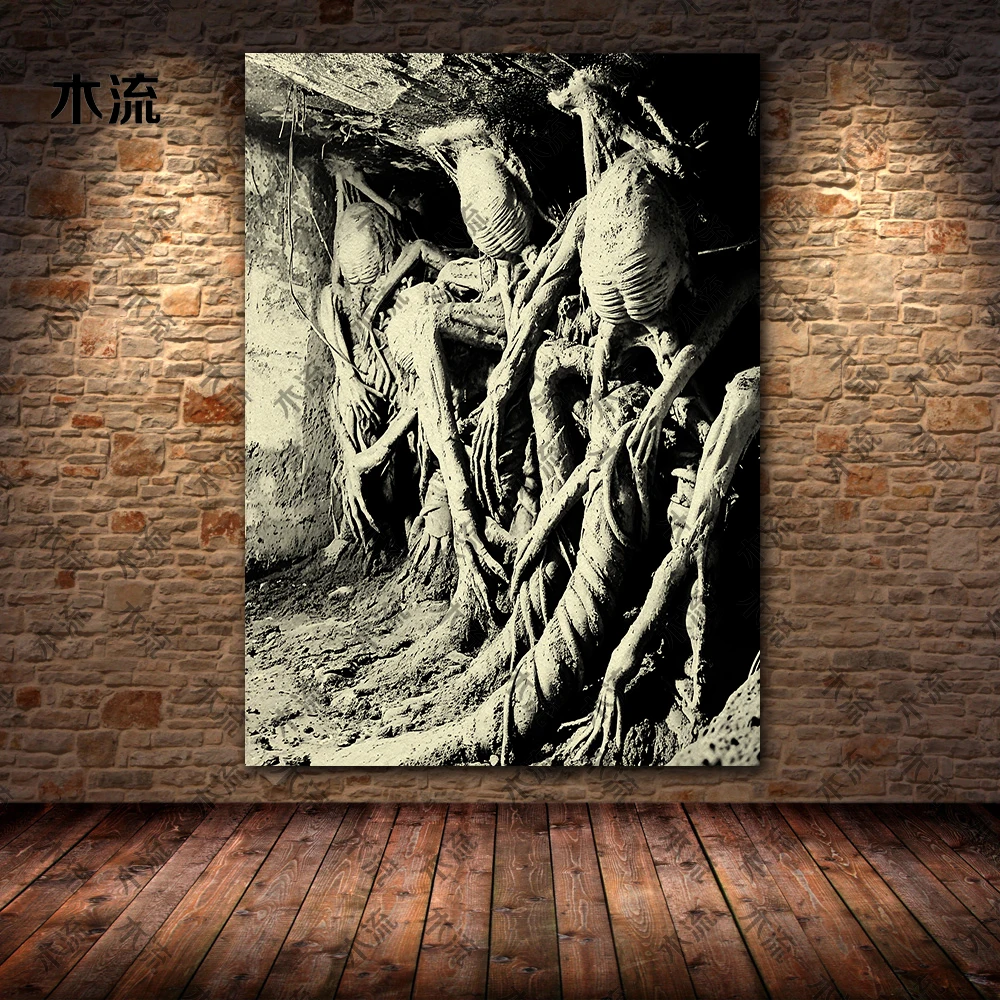 Monster In The Basement Of A Haunted House,Vintage Photography Art Poster Print,Creepy Demonic Creature Photo, Art Poster Print