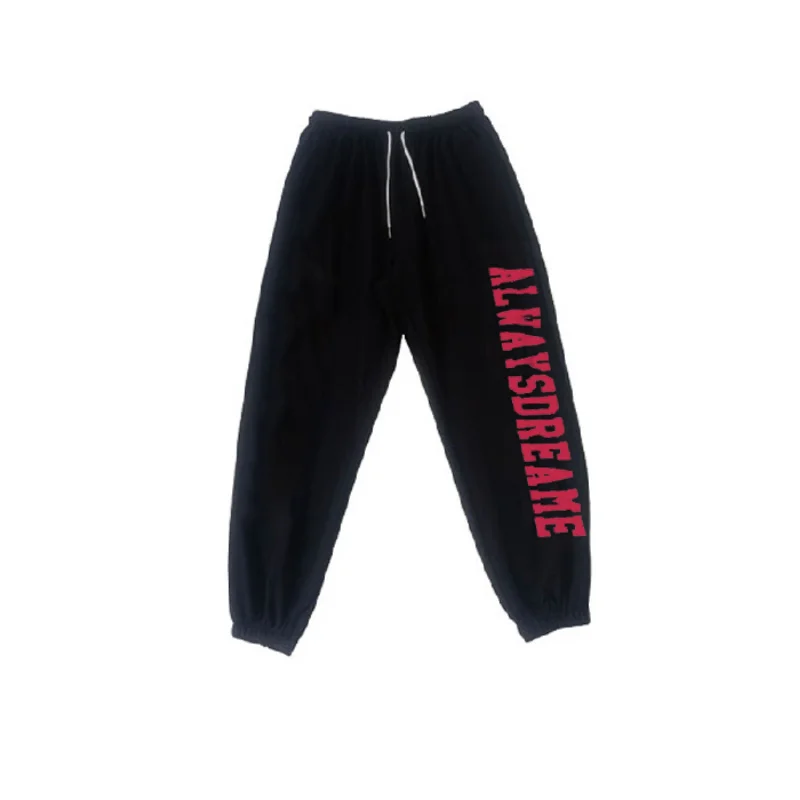 Pantalon de survêtement imprimé lettre pour femme, personnalité de la rue, taille haute, hip-hop, vintage, automne, hiver, nouveau