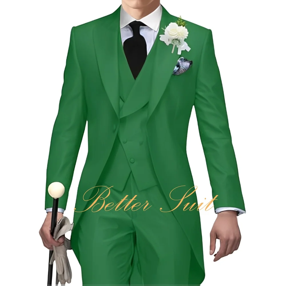 بدلة رجالية مكونة من 3 قطع بدلات ضيقة رسمية طويلة سترة رجالية بدلة بليزر للرجال لحفلات الزفاف بدلة سهرة