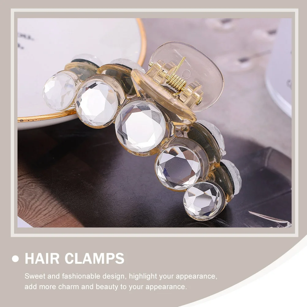 

4pcs Crystal Rhinestone Clamps Japanese Korean Style Clip For Women Thin Thick Hair Daily Office Wear Fashion Hair
