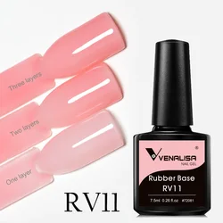 VENALISA Nail Gel Polish 7.5ml Jelly Pink Color Rubber Base Coat Semi Permanent Pastel Varnish French Gel Nail Gellack