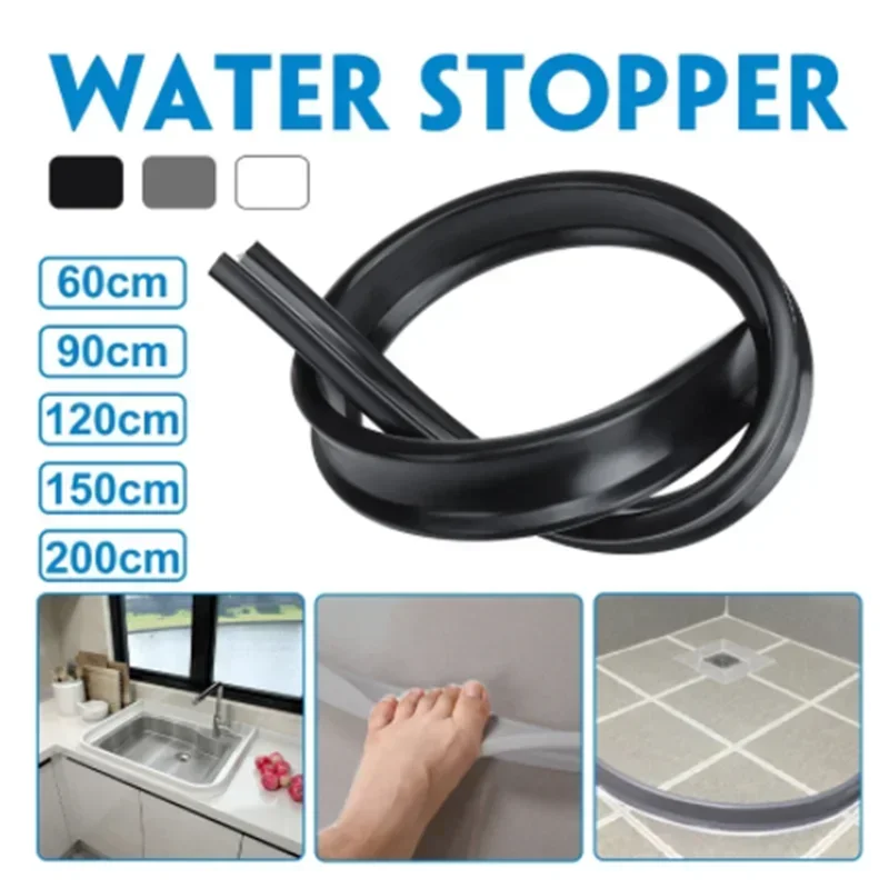 

New Bendable Shower Water Dam Bathroom Stopper Silicone Water Barriers Dry and Wet Separation Flood barriers Dust Blocker