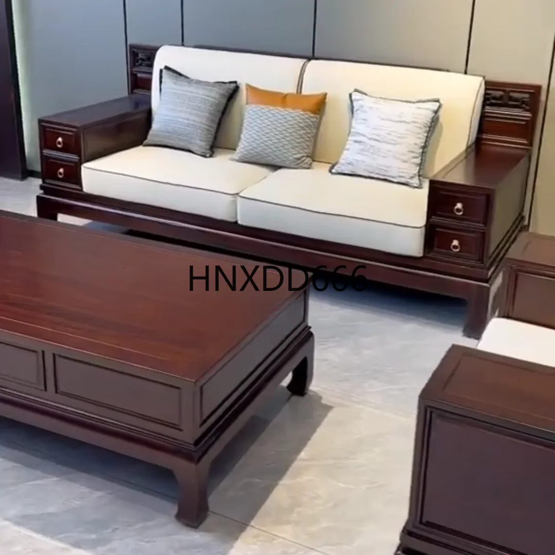 

New Chinese solid wood sofa coffee table combination modern simple Zen Chinese style