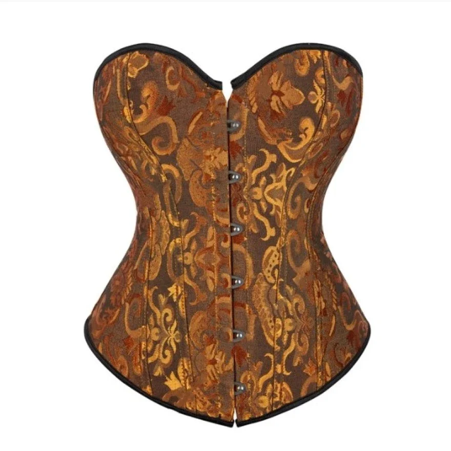 Vrouwen Corset Bustier Top Erotische Bloemen Satijn Overbuste Bruids Bruiloft Sexy Lingerie Veteraan Vintage Brokaat Body Shaper Korsetten