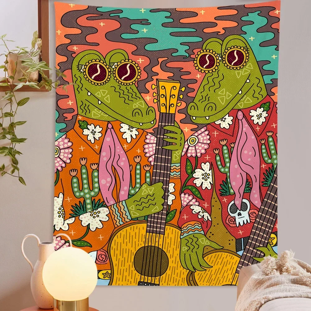 Vintage Rock Hip Hop Hippie Fantastic Beasts Tapestries Living Room Home Cartoon Animal Dorm Decor Psychedelic Wall Tapestry