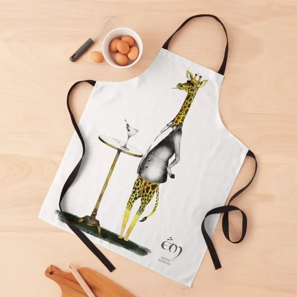 

The Giraffe in a suit Apron For Nail Stylist Costume Waiter Custom Things For The Kitchen Apron