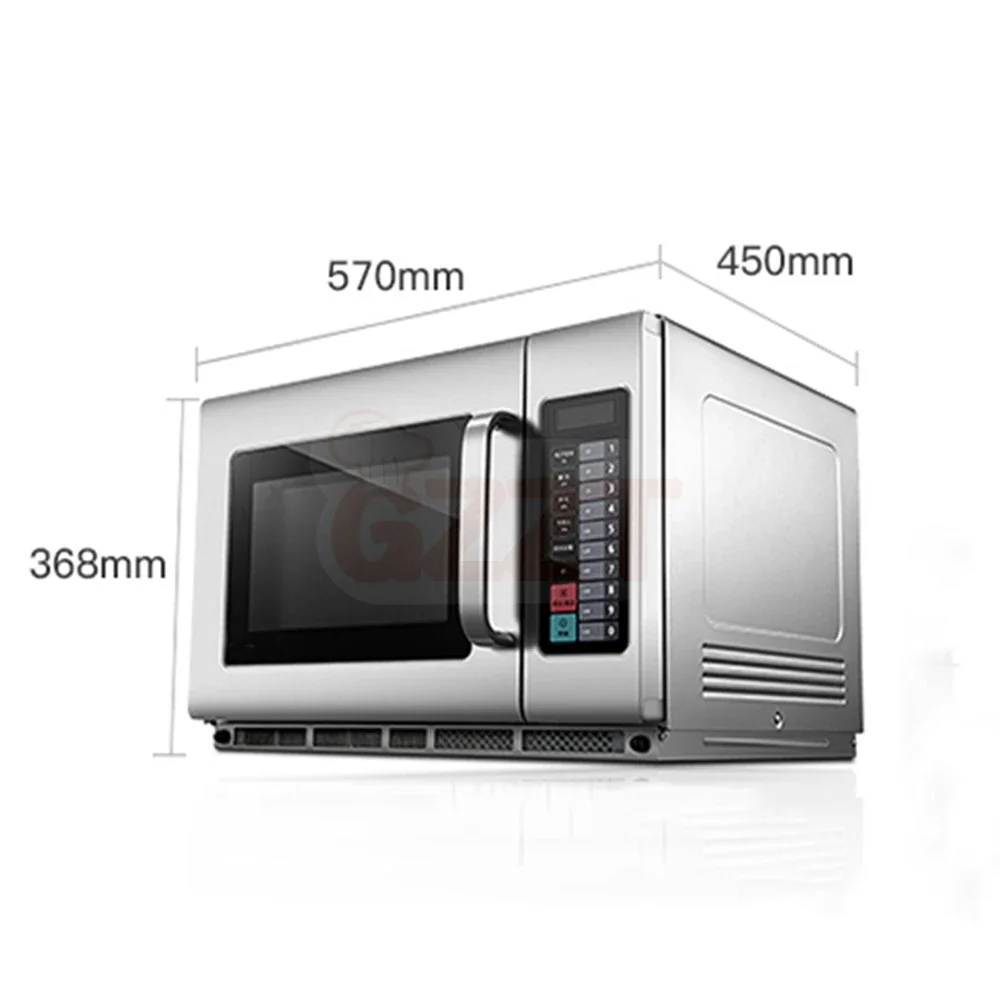 1800W Heating Fast High Power Commercial 34L Portable Industrial Microwave Oven Stainless Steel Cavity Heavy-Duty Microwave