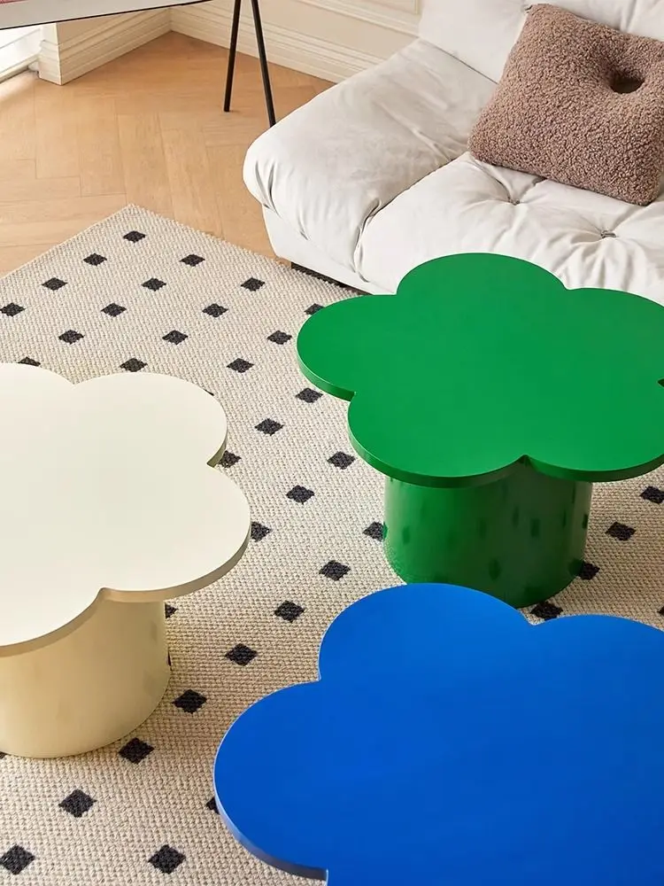 Mesa de centro de flores nórdicas em formato especial, casa, sala de estar, simples, verde, pequeno apartamento, designer, criativa, mesa baixa