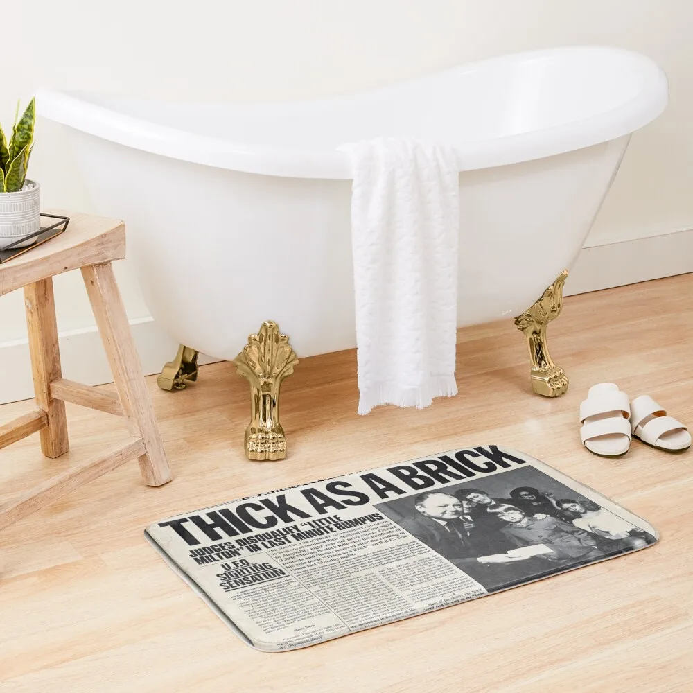 Jethro Tull - Thick as a Brick Newspaper Bath Mat Absorbent Rug Non-Slip Pad Mat