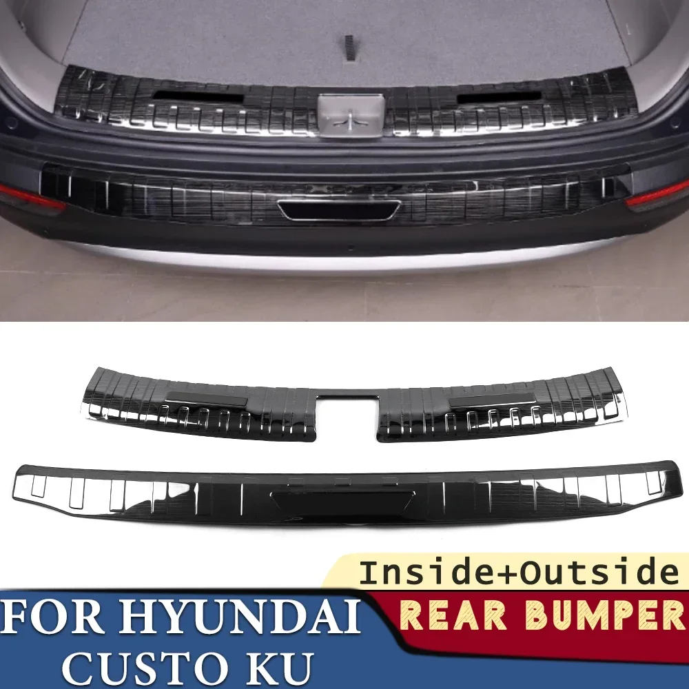 Trunk Bumper for Hyundai Custo KU 2021 2022 2023 2024 Car Accessories Stainless Rear Fender Protector Cover Sticker Decoration