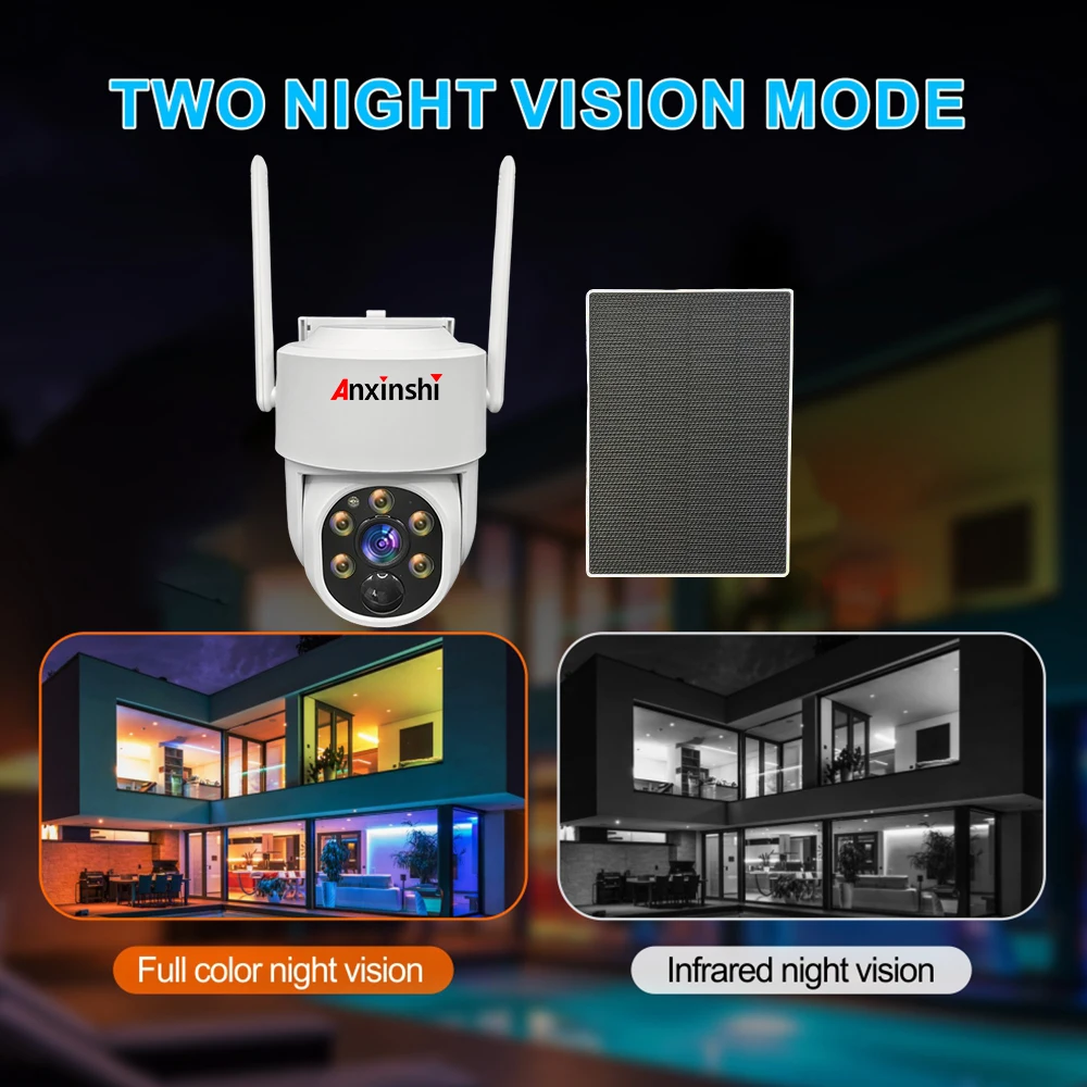 Sistem Kamera Keamanan Nirkabel Tenaga Surya Luar Ruangan Eseecloud 4MP PTZ Dome Dengan Taman