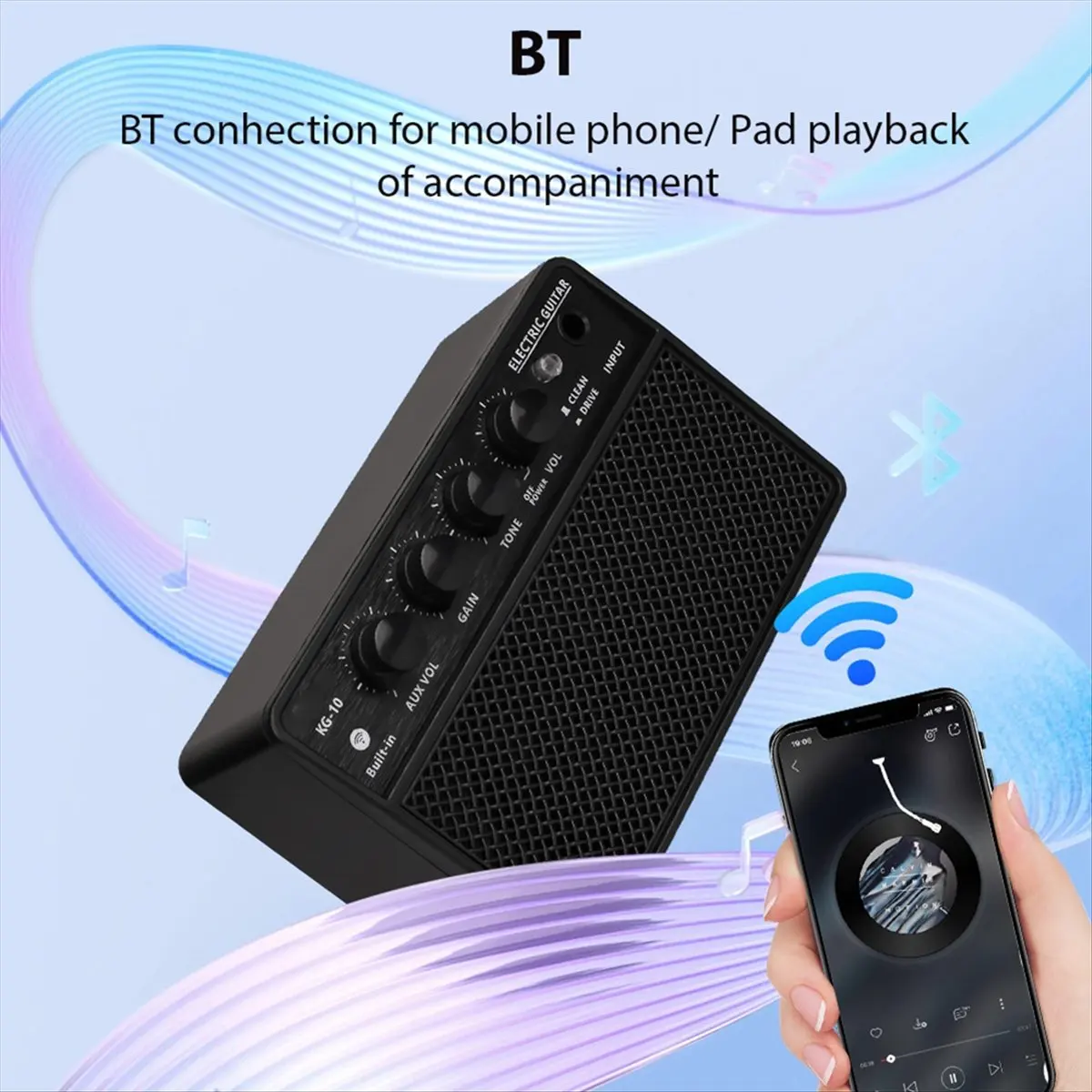 

TUREBG Small Electric Guitar Speaker Mini Portable Guitar Practice Speaker Suitable for Daily Practice and Street Performances