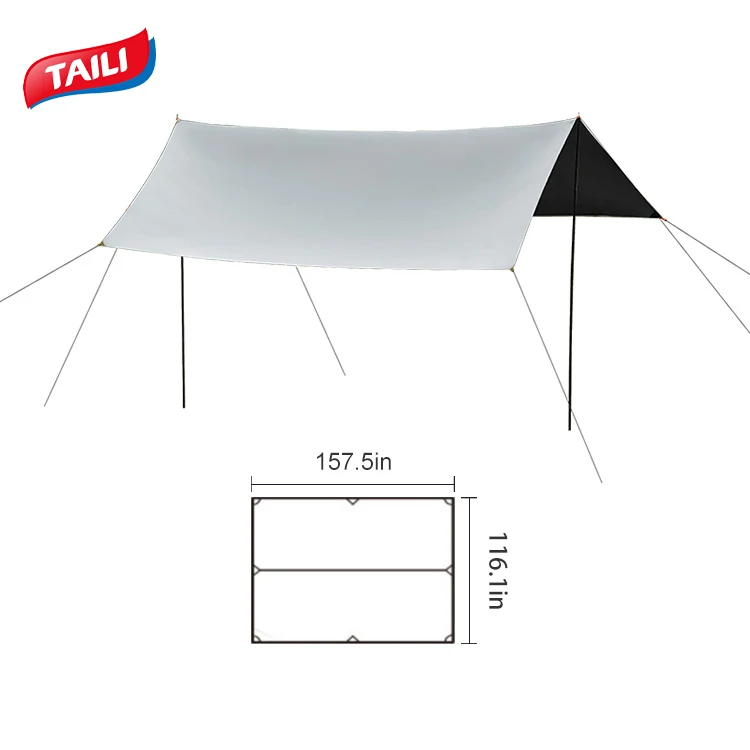

TAILI 210T Nylon Sun Shelter Outdoor Camping Tent Waterproof Sun Survival Gear Shelter with Poles Camping Trap